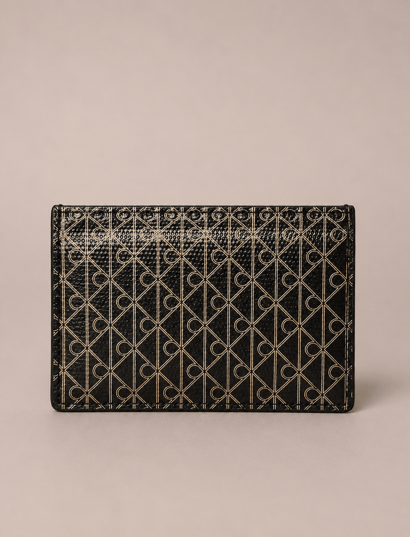 Carteira Calvin Klein Feminina Monograma Estampa Total - Preto Preto 1