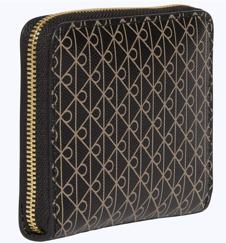 Carteira Calvin Klein Feminina Monograma Aop Zíper - Preto Preto 3