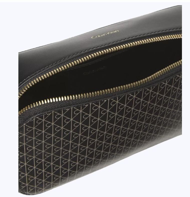 Bolsa Calvin Klein Feminina Camera Bag Aop Monograma - Preto Preto 2
