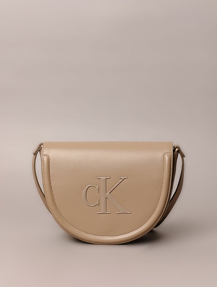 Bolsa Calvin Klein Jeans Feminina Crossbody Logo Reissue - Havana