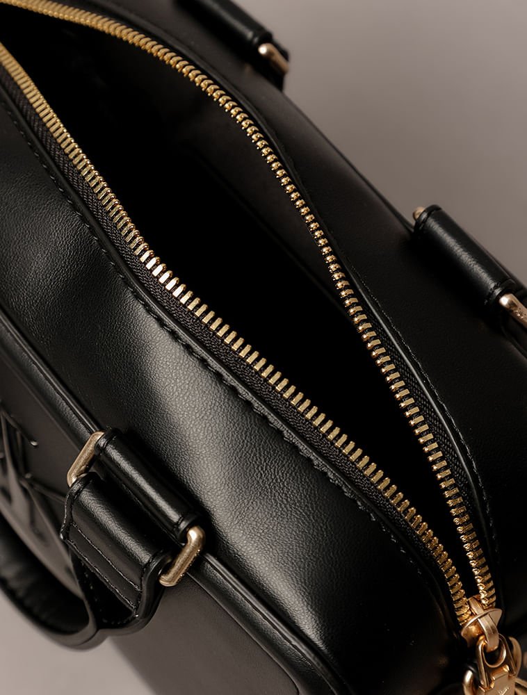 Bolsa Calvin Klein Jeans Feminino Tote Mini Logo Reissue Brilhan - Preto Preto 3