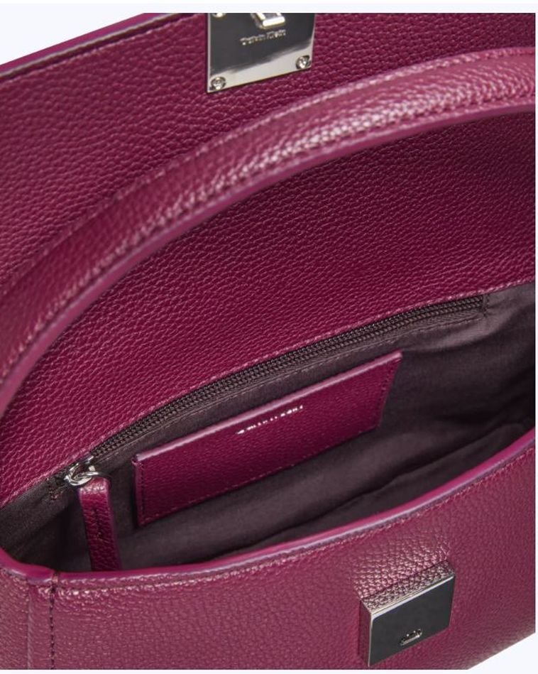 Bolsa Calvin Klein Feminina Shoulder Emblema Aop Metálico - Bordo Bordo 2