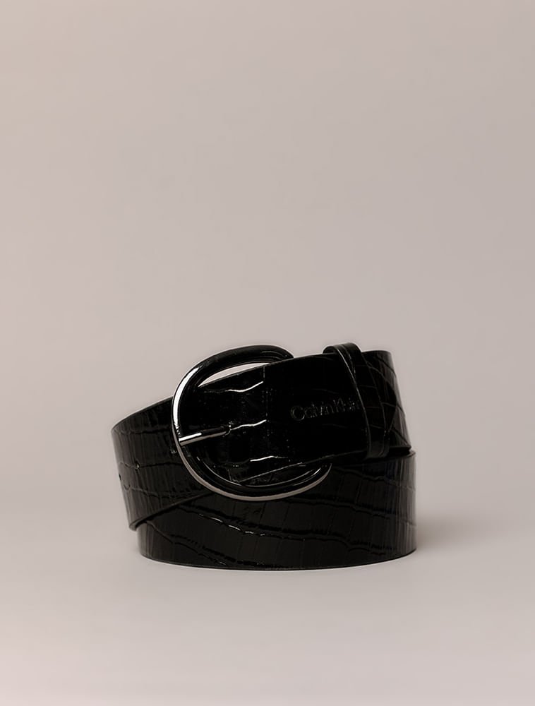 Cinto Calvin Klein Feminino Largo Croco - Preto
