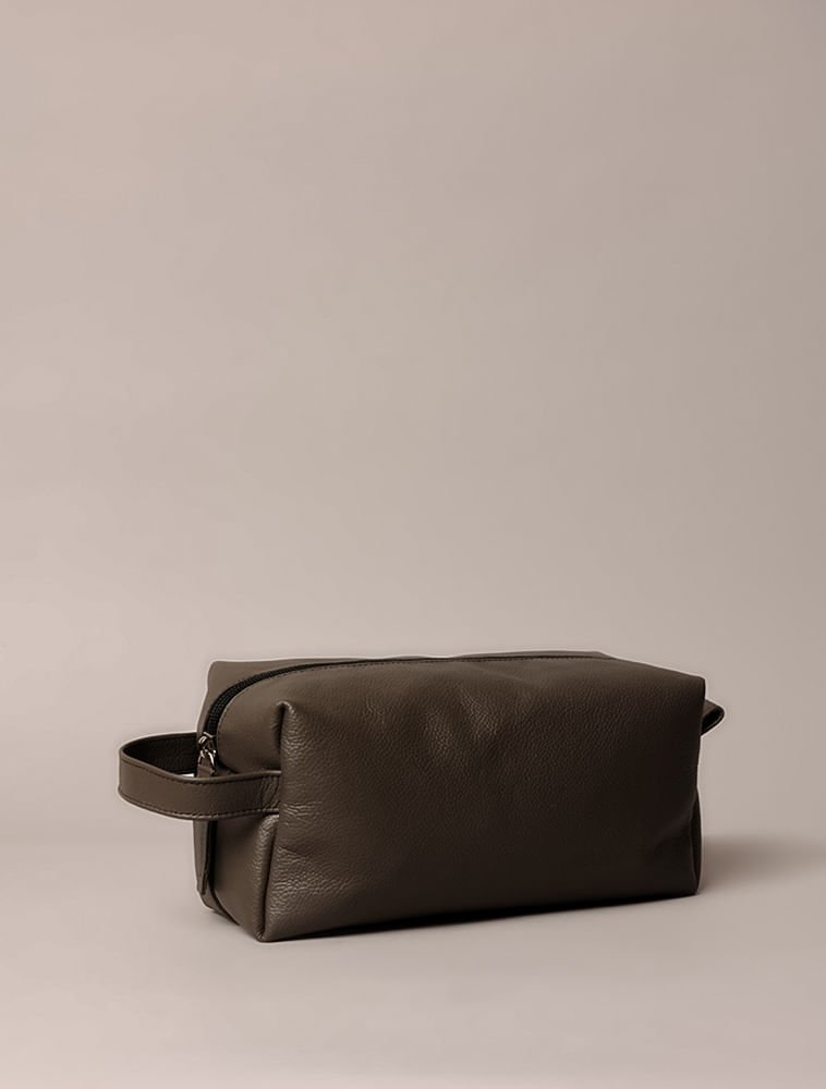 Necessaire Calvin Klein Couro - Chumbo Marrom 2