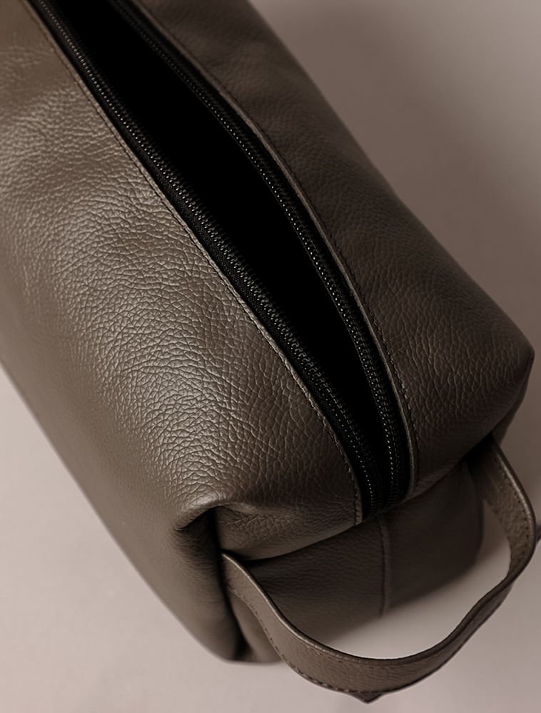 Necessaire Calvin Klein Couro - Chumbo Marrom 3