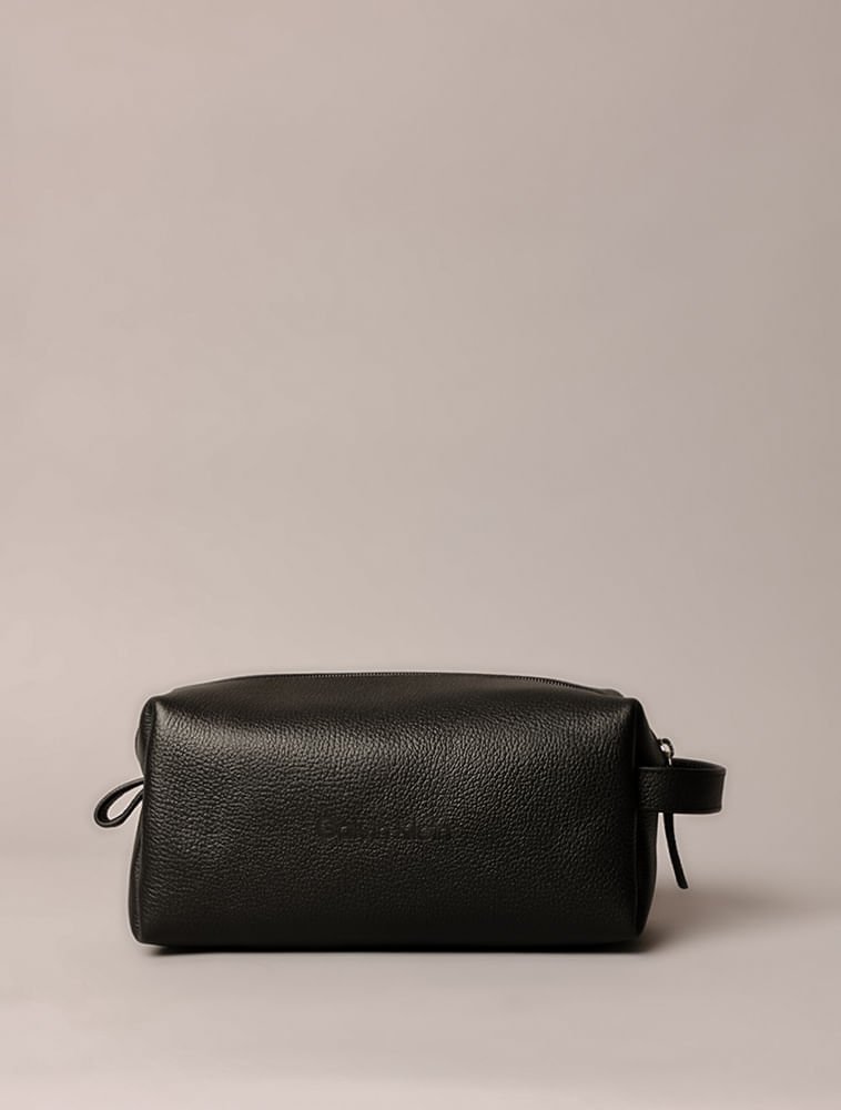 Necessaire Calvin Klein Couro - Preto