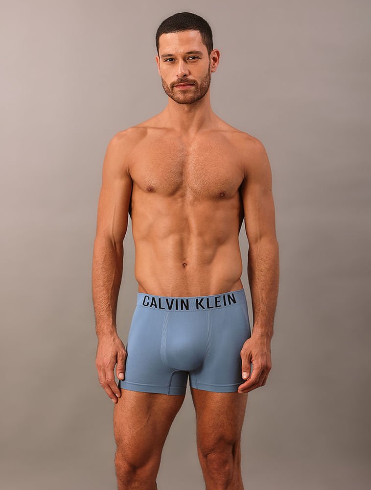 Cueca Trunk Intense Power Seamless Calvin Klein Underwear - Azul Claro