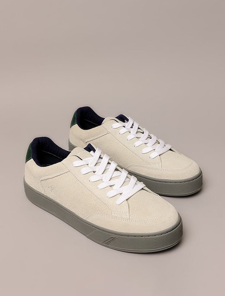 Tênis Calvin Klein Jeans Palito Side Small Ck - Cinza Claro Bege/Cinza 2