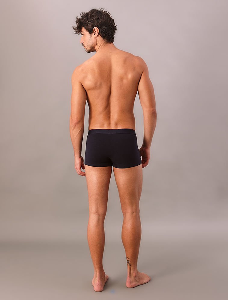 Cueca Low Rise Trunk Cotton Monogram Calvin Klein Underwear - Marinho Azul Marinho 2