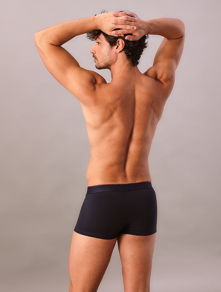 Cueca Low Rise Trunk Cotton Monogram Calvin Klein Underwear - Marinho Azul Marinho 5