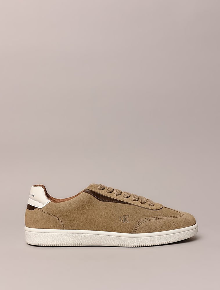 Tênis Calvin Klein Jeans Slim Side Small Ck - Caqui Claro