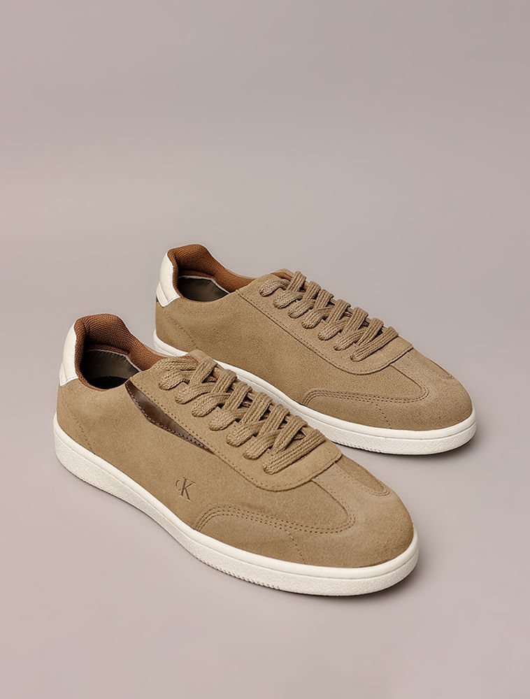 Tênis Calvin Klein Jeans Slim Side Small Ck - Caqui Claro Bege 2