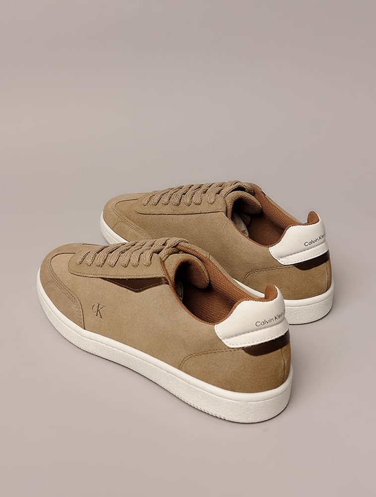 Tênis Calvin Klein Jeans Slim Side Small Ck - Caqui Claro Bege 3