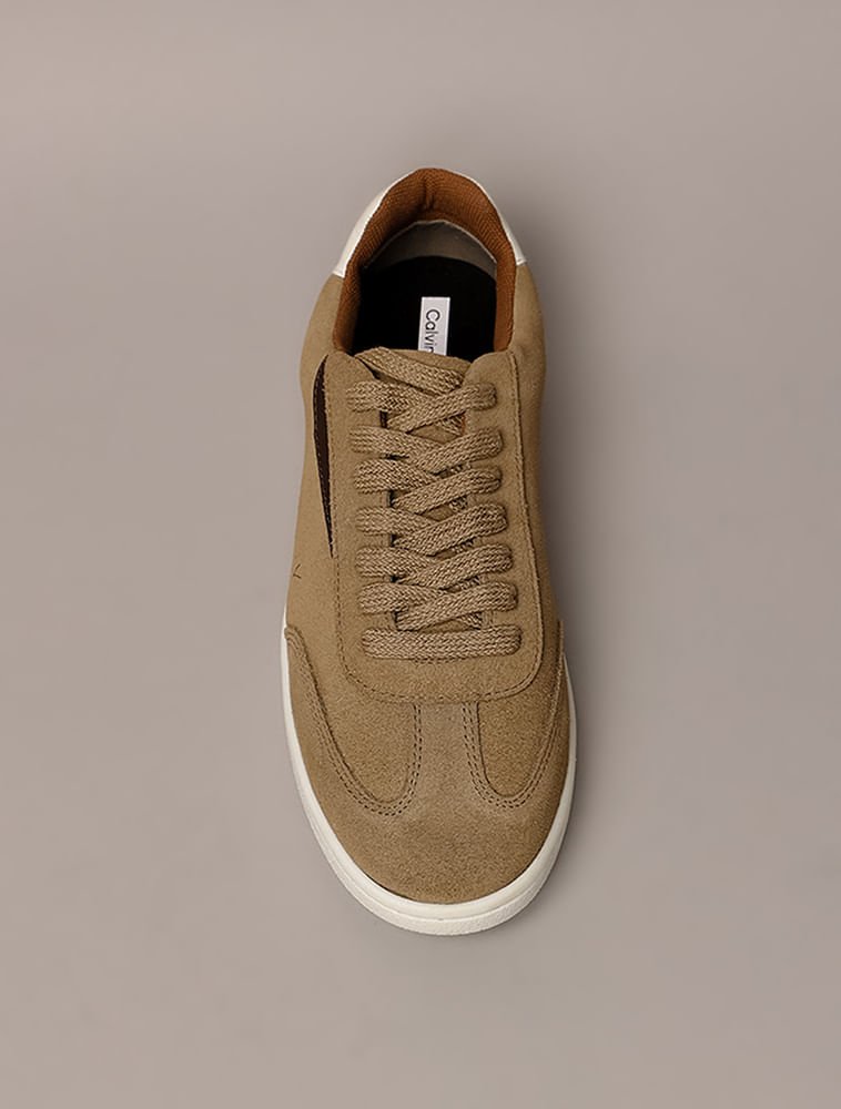 Tênis Calvin Klein Jeans Slim Side Small Ck - Caqui Claro Bege 4