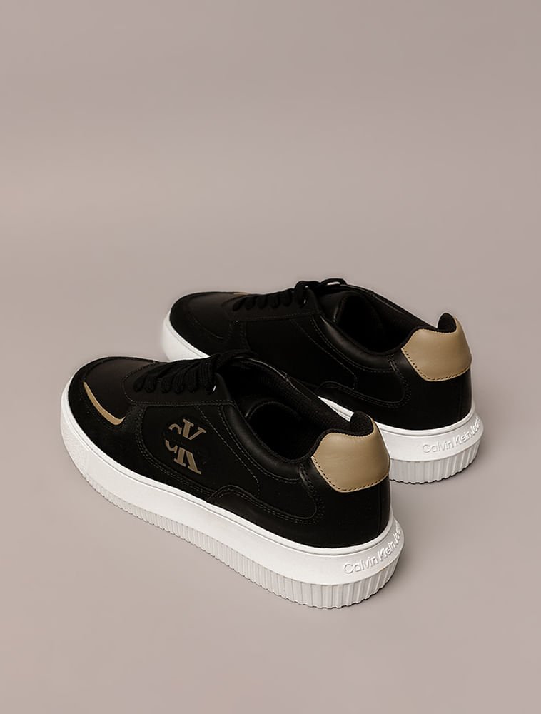 Tênis Calvin Klein Jeans Chunky Embossed Layers - Preto Preto 3