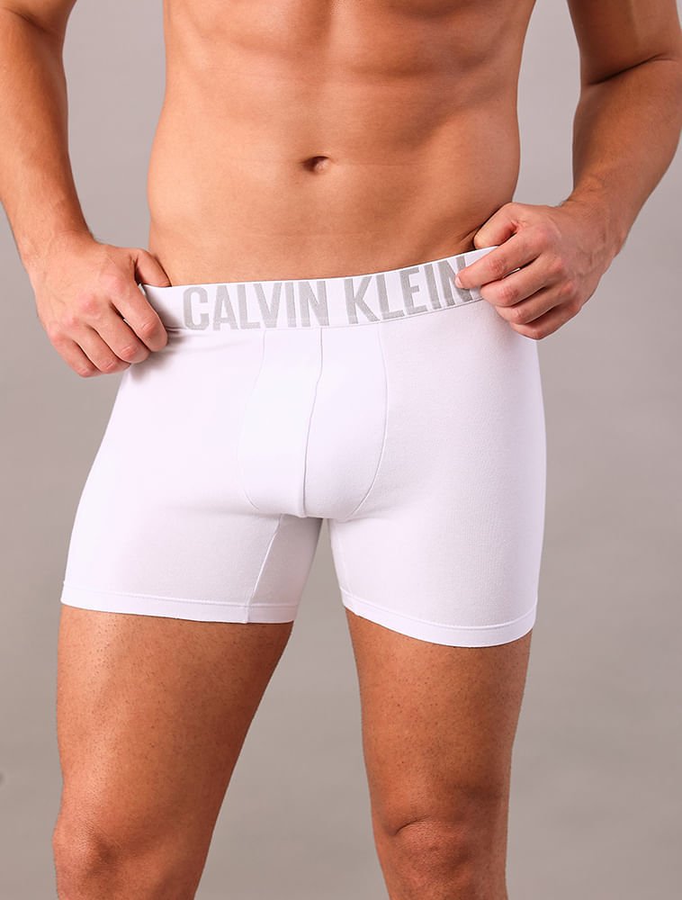 Kit 2 Cuecas Boxer Recycled Intense Power Calvin Klein Underwear - Branco/Mescla Branco 3