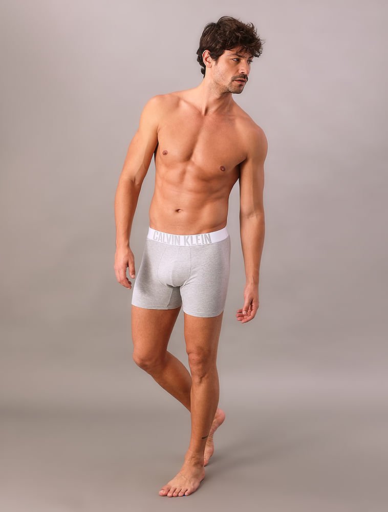 Kit 2 Cuecas Boxer Recycled Intense Power Calvin Klein Underwear - Branco/Mescla Branco 6