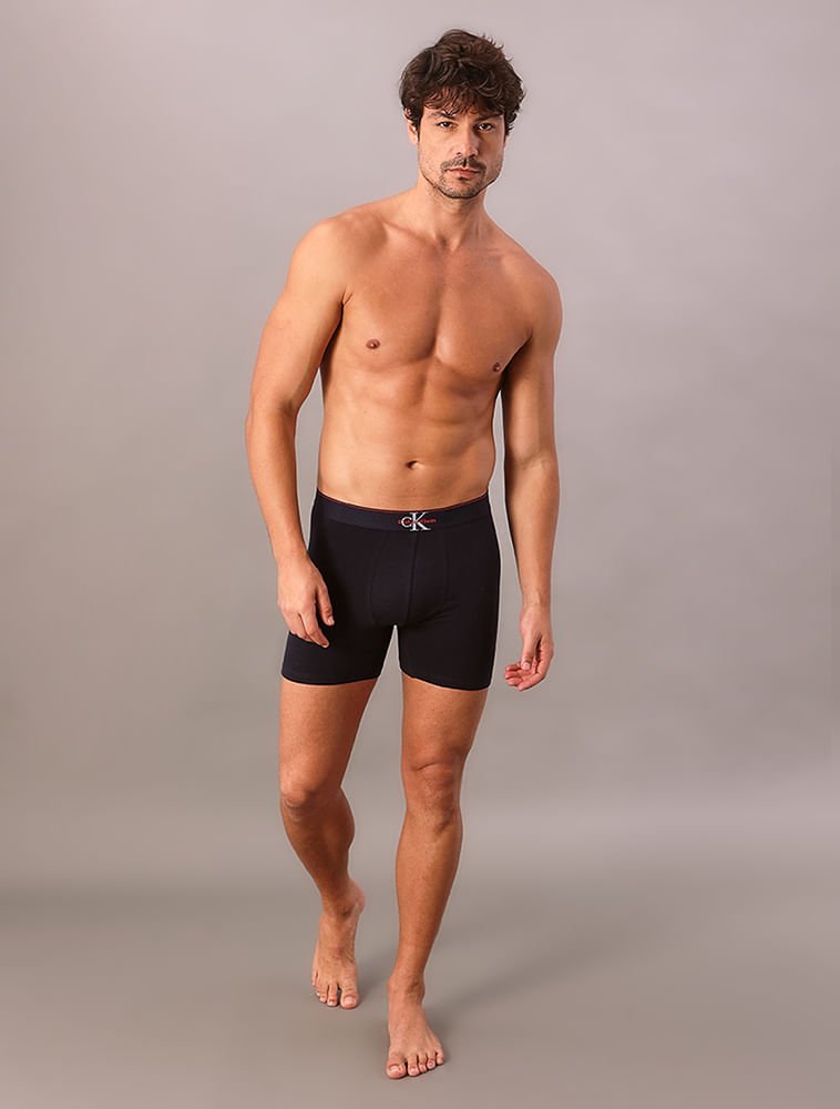 Cueca Low Rise Trunk Cotton Monogram Calvin Klein Underwear - Mescla