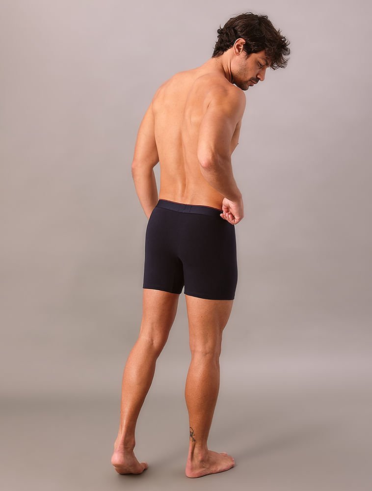 Cueca Low Rise Trunk Cotton Monogram Calvin Klein Underwear - Mescla Preto 2