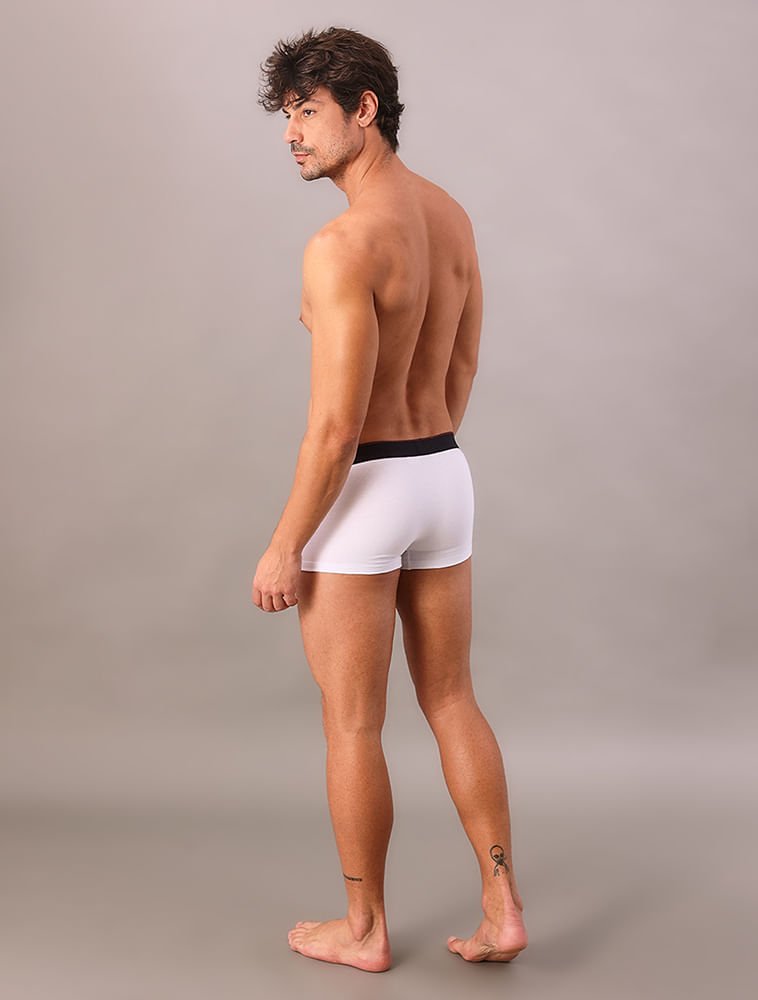 Cueca Low Rise Trunk Cotton Monogram Calvin Klein Underwear - Branco 2 Branco 2