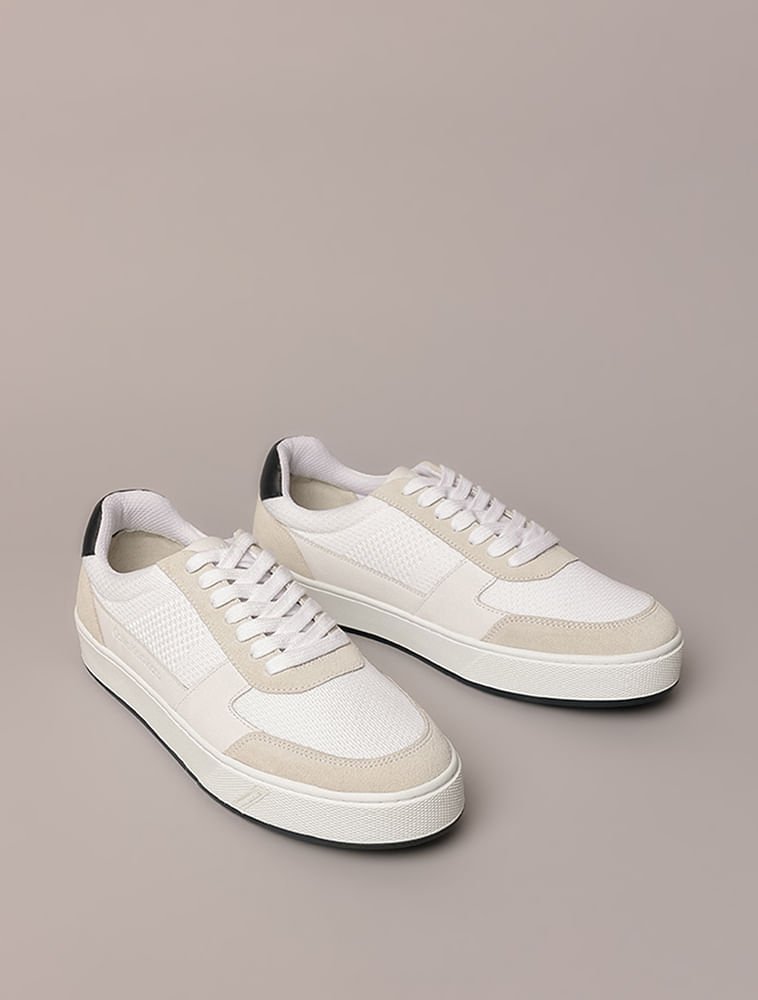 Tênis Calvin Klein Jeans Palito Knitting Layers - Branco Branco 2