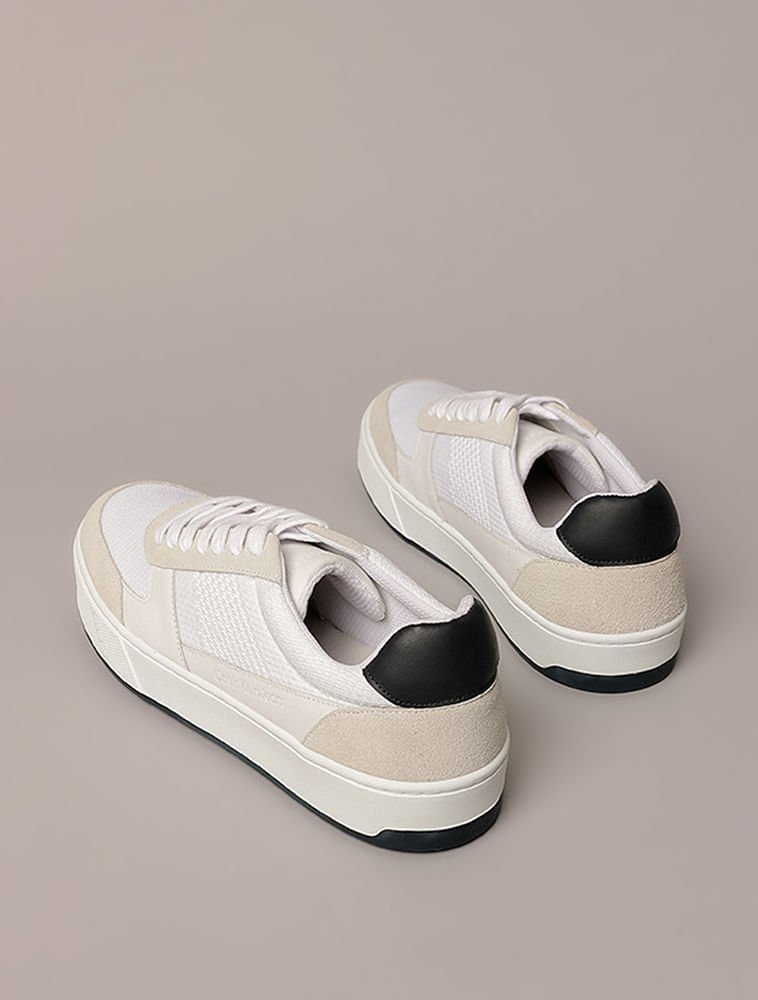 Tênis Calvin Klein Jeans Palito Knitting Layers - Branco Branco 4