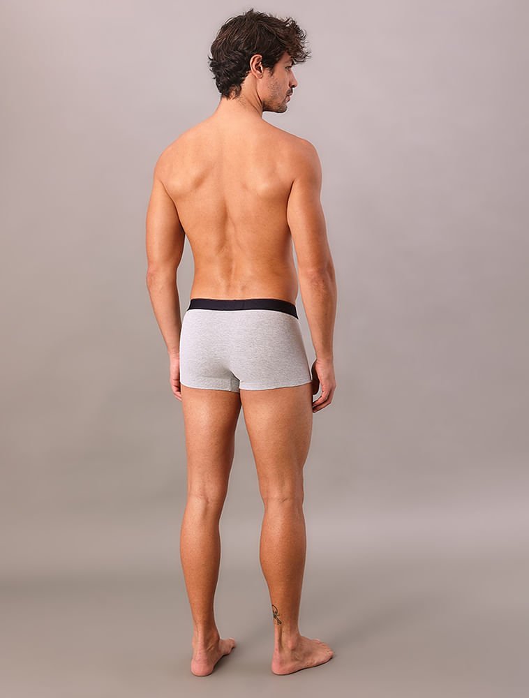 Cueca Boxer Cotton Monogram Calvin Klein Underwear - Marinho Azul Marinho/Cinza 2