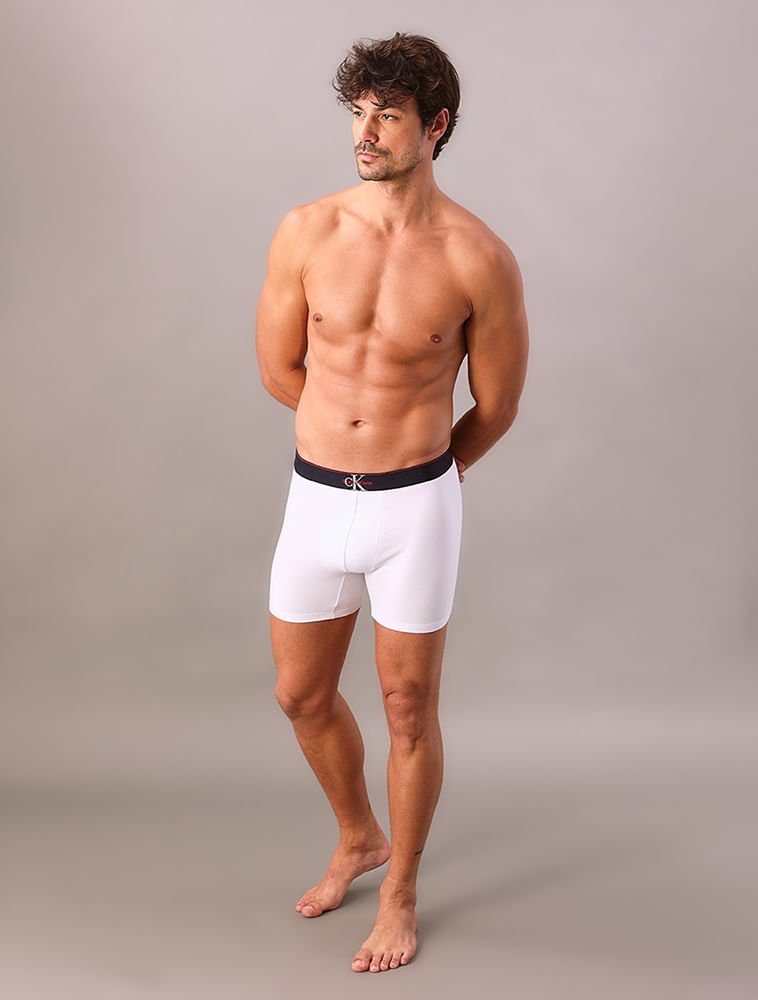 Cueca Boxer Cotton Monogram Calvin Klein Underwear - Branco 2
