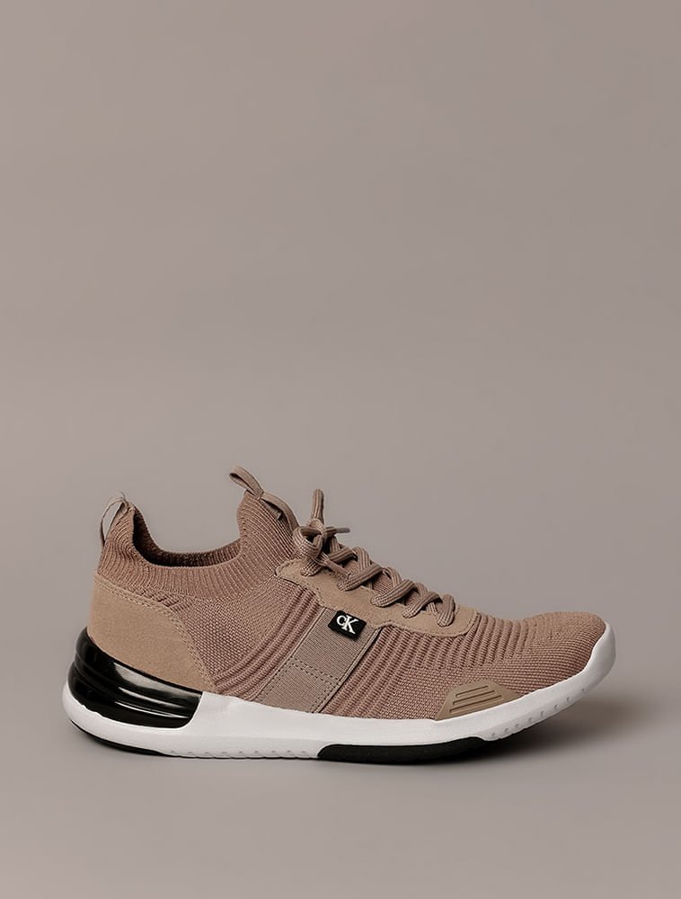 Tênis Calvin Klein Jeans Air Knitting Flexible - Caqui Medio