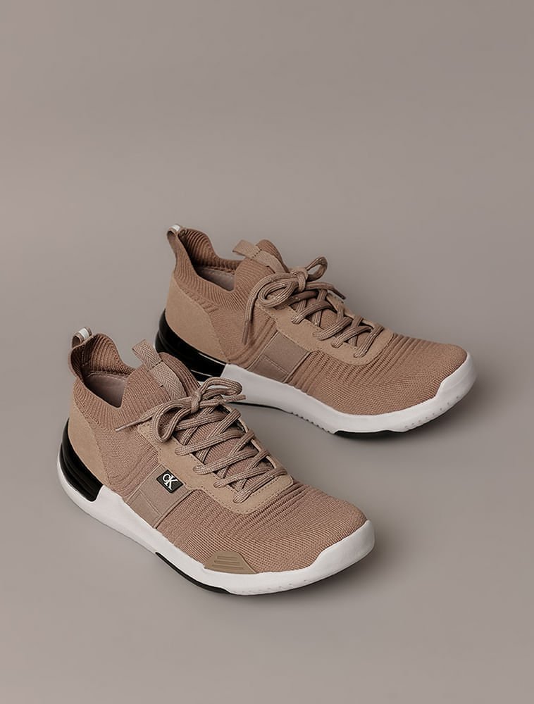 Tênis Calvin Klein Jeans Air Knitting Flexible - Caqui Medio Marrom 2