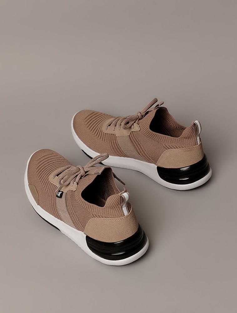 Tênis Calvin Klein Jeans Air Knitting Flexible - Caqui Medio Marrom 4