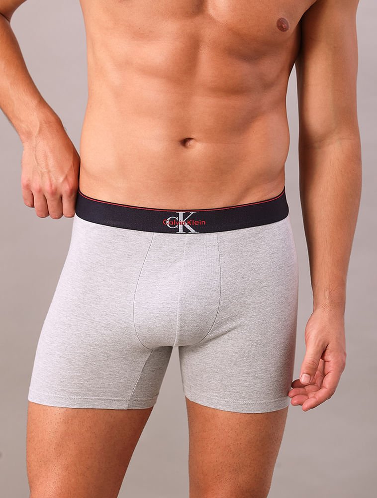 Cueca Boxer Cotton Monogram Calvin Klein Underwear - Mescla