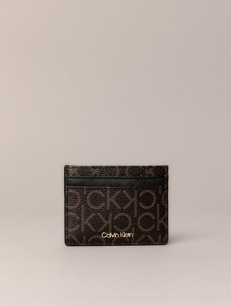 Porta Cartão Calvin Klein Feminina Monograma - Marrom
