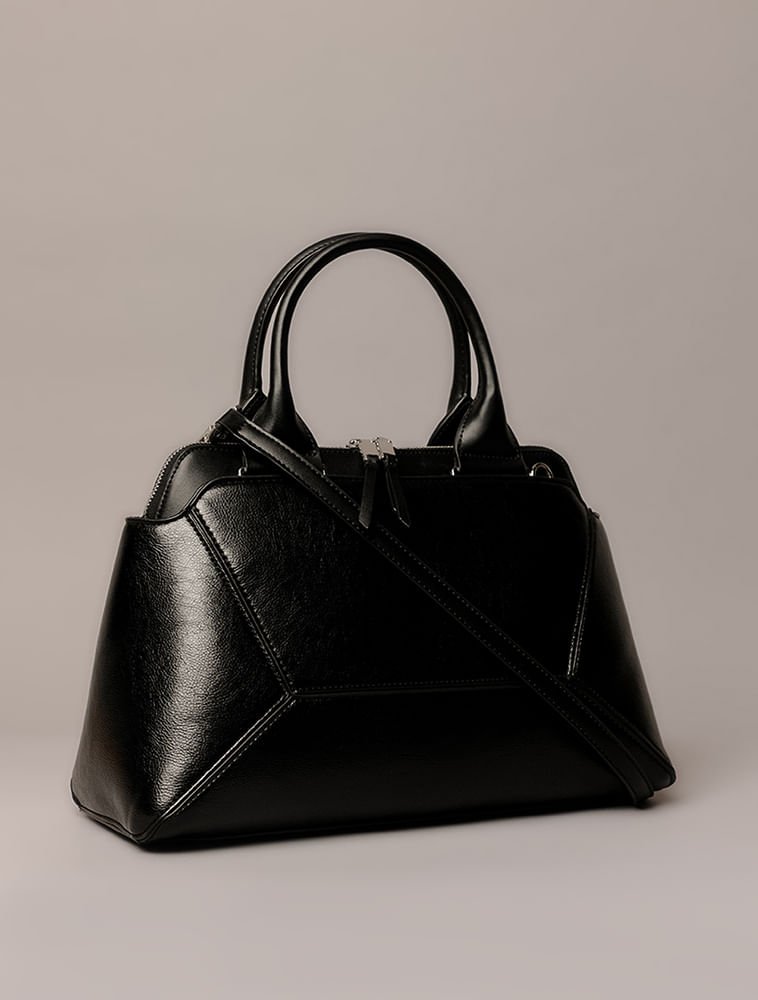 Bolsa Calvin Klein Feminina Camera Bag Com Brilho - Preto Preto 2