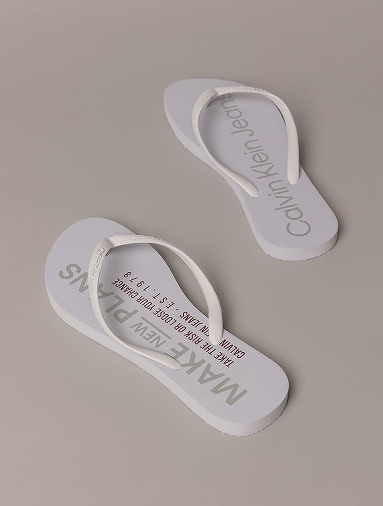 Chinelo Calvin Klein Jeans Feminino Make New Planes - Branco Branco 4