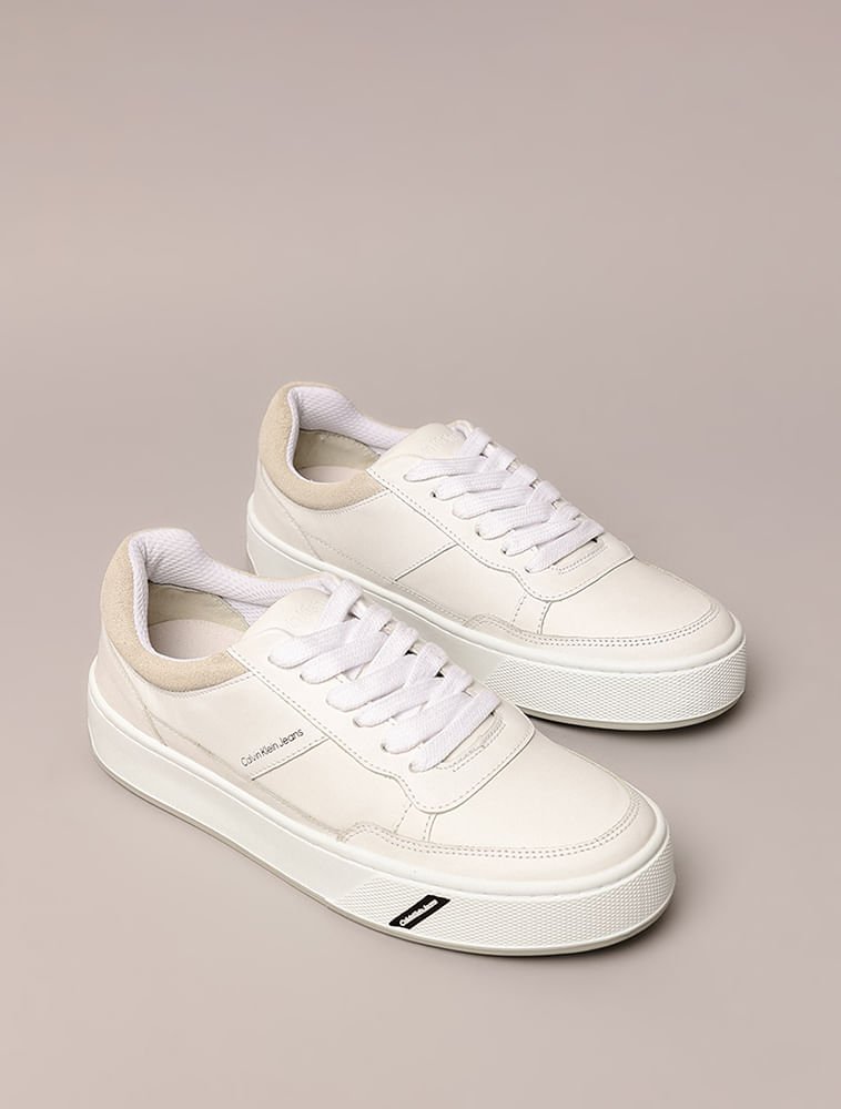 Tênis Calvin Klein Jeans Feminino Palito Basic - Branco Branco 2