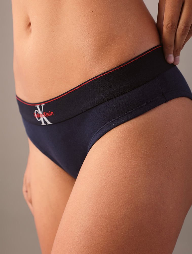 Calcinha Tanga Cotton Graphic - Marinho Azul Marinho 3