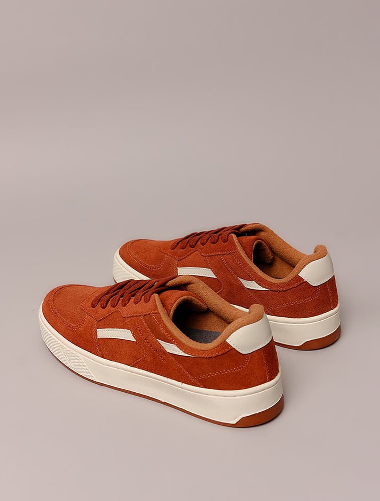 Tênis Calvin Klein Jeans Feminino Palito Camurça Layers - Ferrugem Ferrugem 3