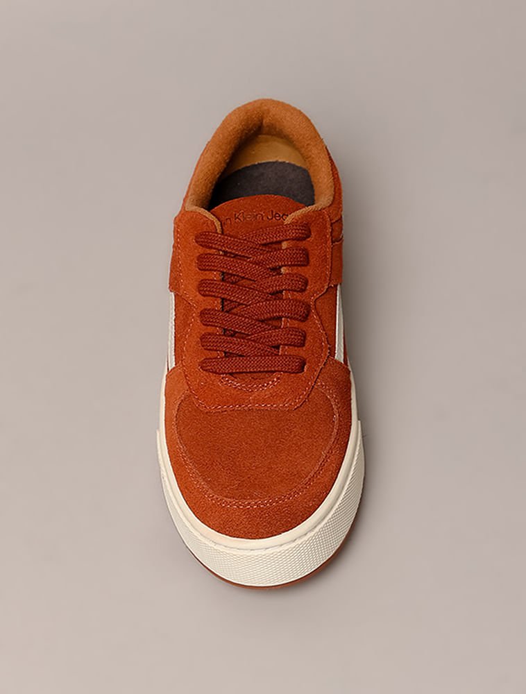 Tênis Calvin Klein Jeans Feminino Palito Camurça Layers - Ferrugem Ferrugem 4