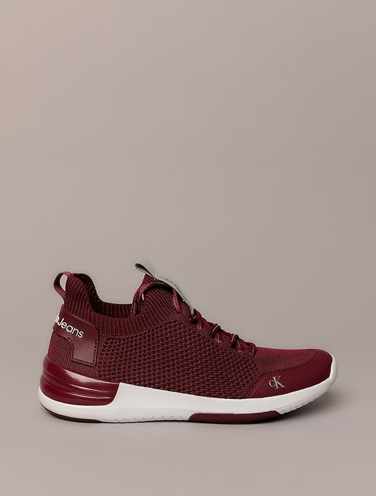 Tênis Calvin Klein Jeans Feminino Air Knitting - Bordo
