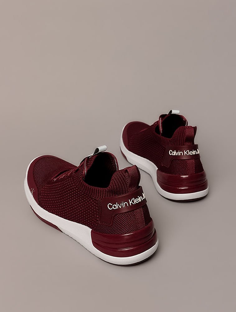 Tênis Calvin Klein Jeans Feminino Air Knitting - Bordo Bordô 4