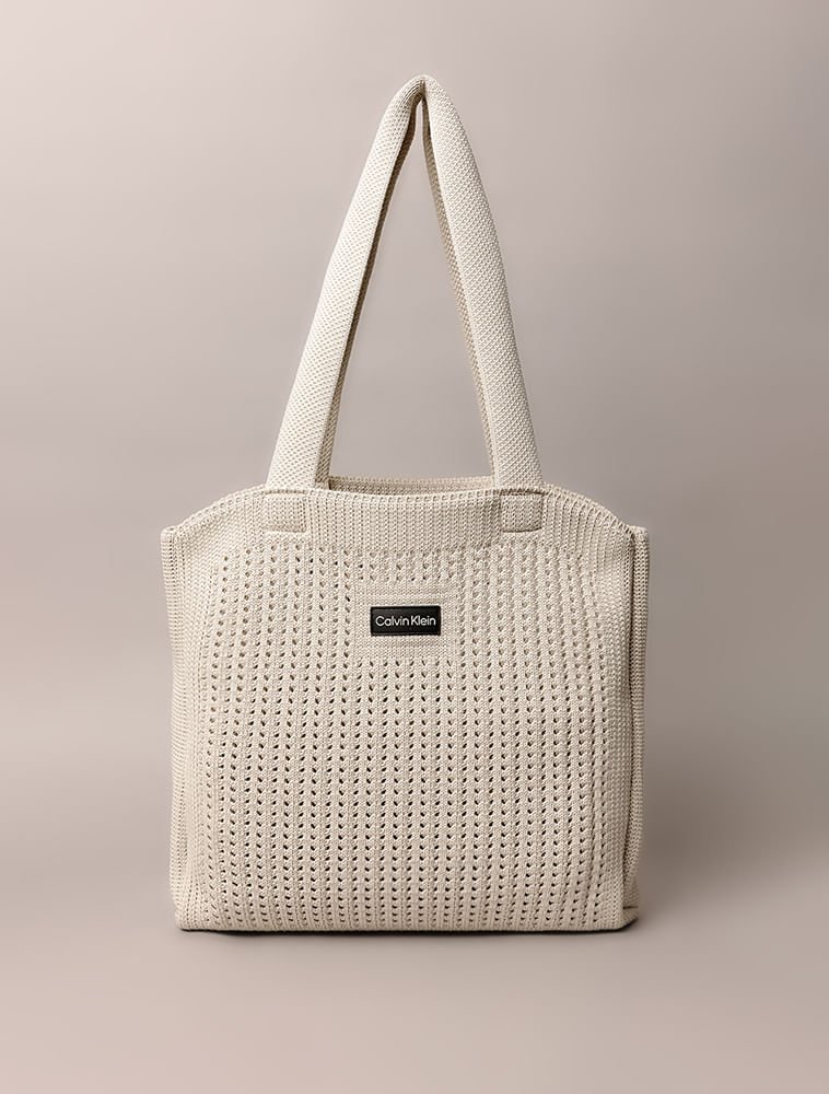 Shopping Bag Calvin Klein Jeans Feminino Knitting - Caqui Claro