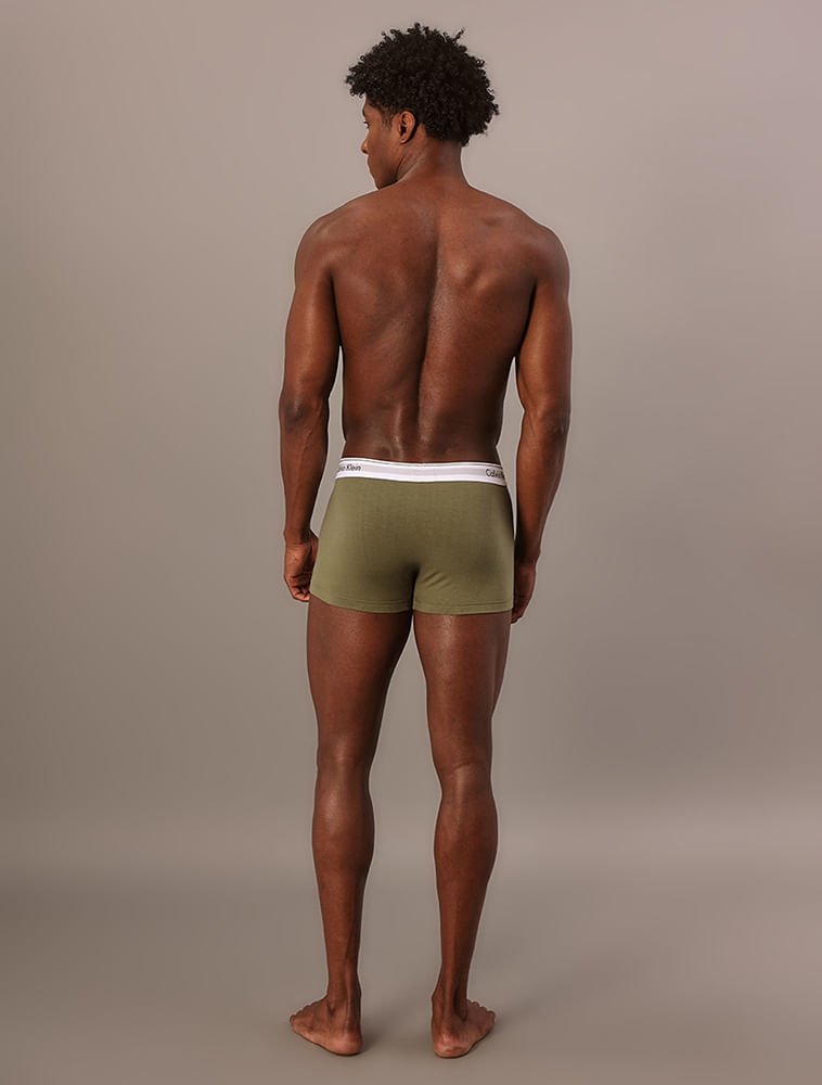 Kit 2 Cuecas Trunk Modern Cotton - Preto/Militar Verde/Preto 2