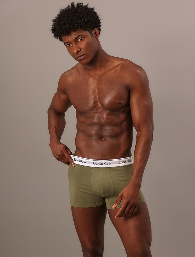 Kit 2 Cuecas Trunk Modern Cotton - Preto/Militar Verde/Preto 5