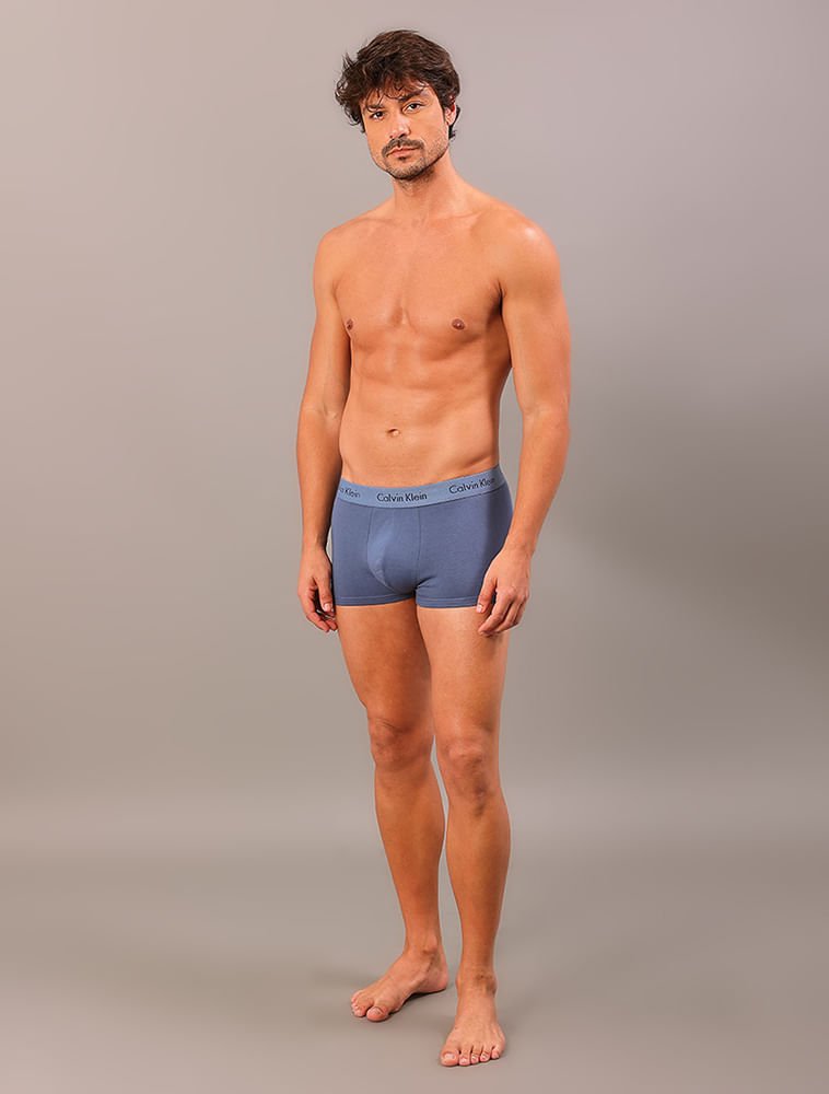 Kit 4 Cuecas Low Rise Trunk - Azul Medio/Azul Marinho Cinza/Azul 7