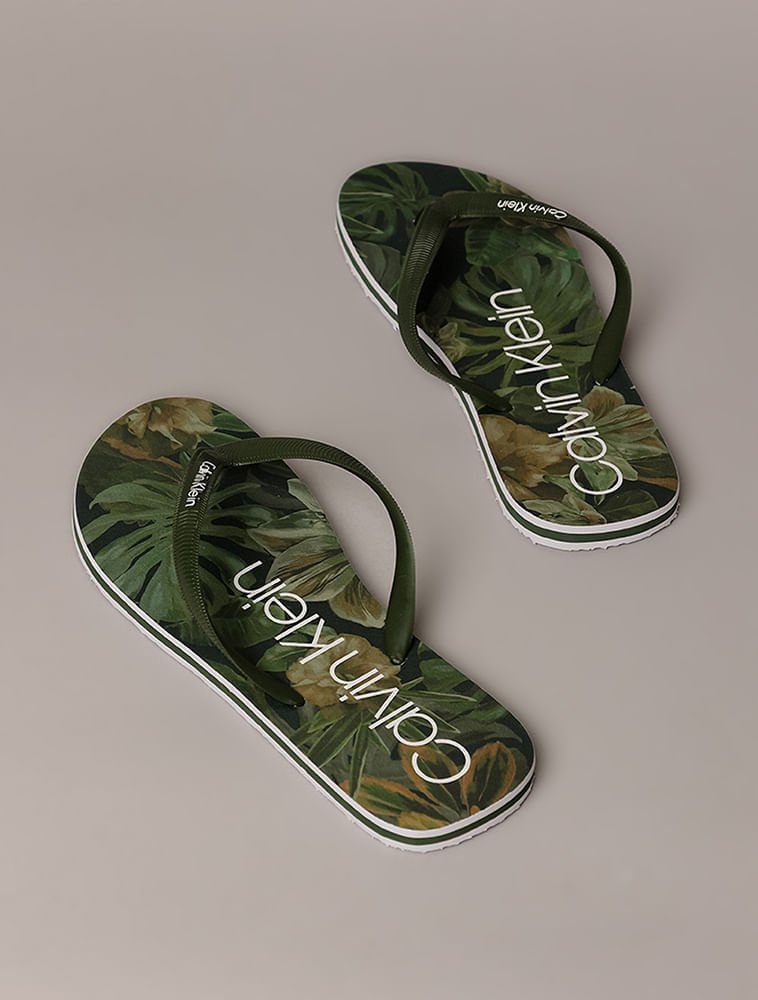 Chinelo Swim Flores - Militar Verde 4