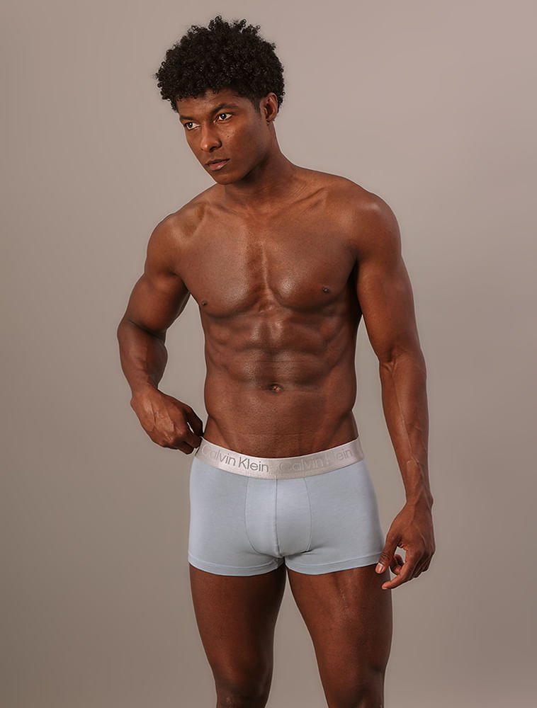 Cueca Low Rise Trunk Pima Cotton Calvin Klein Underwear - Azul Claro