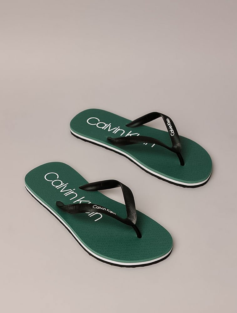 Chinelo Swim Contrast - Verde Médio Preto 2