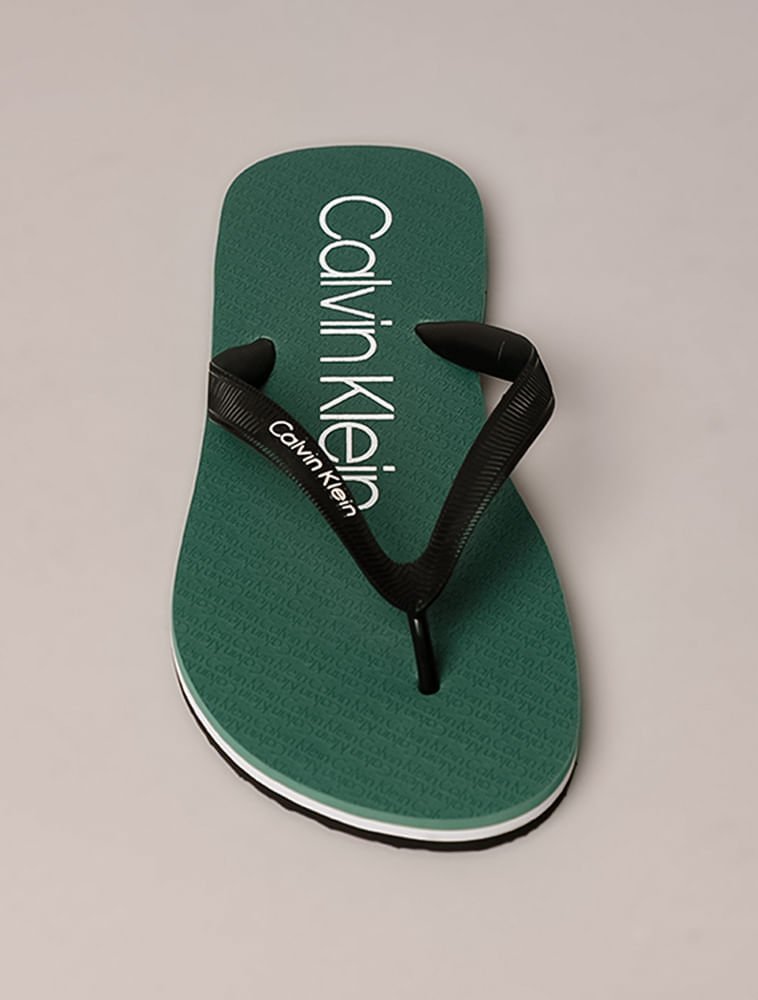 Chinelo Swim Contrast - Verde Médio Preto 3
