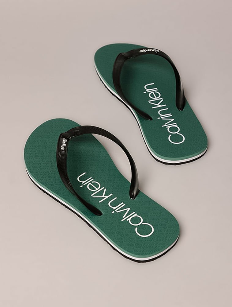 Chinelo Swim Contrast - Verde Médio Preto 4